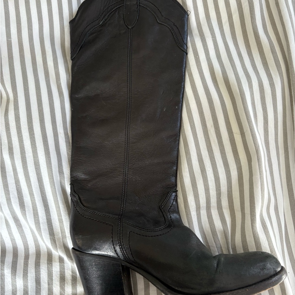 Frye Black Leather Heeled Boots - Picture 5 of 7